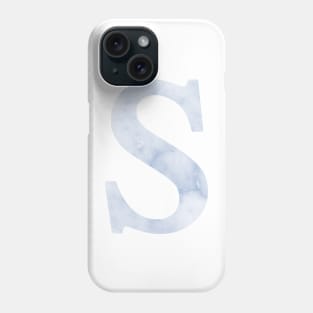 The Letter S Blue Marble Design Phone Case