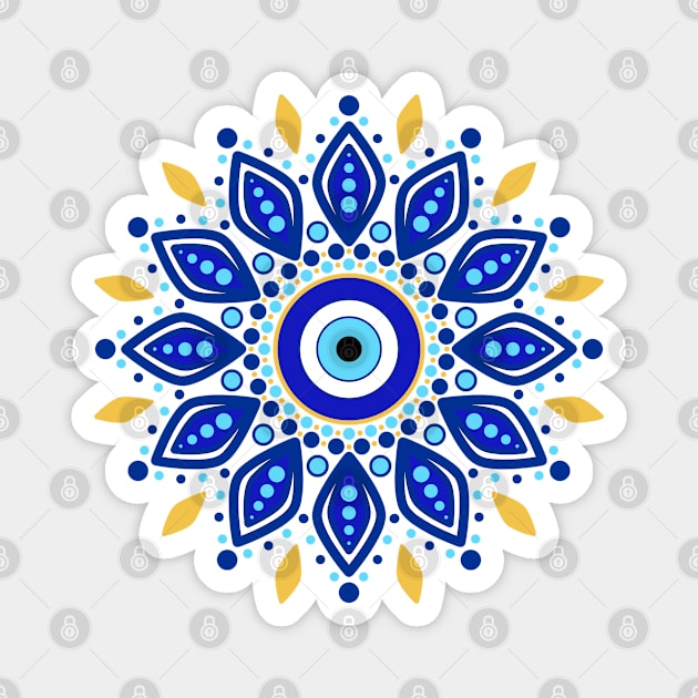 Evil Eye Mandala Magnet by Ahlam Artist