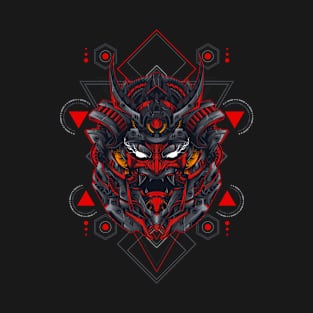 Samurai head 3 - Sacred Geometry T-Shirt