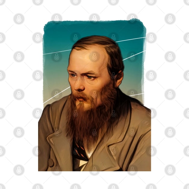 Russian novelist Fyodor Dostoevsky illustration by Litstoy 