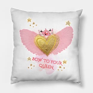 Bow to your queen in pink Pillow