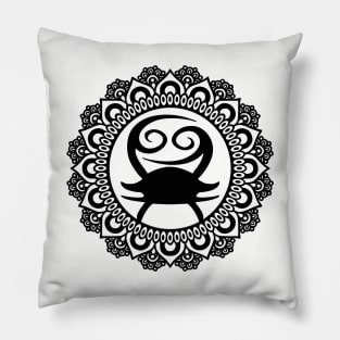 Cancer Zodiac Mandala Pillow