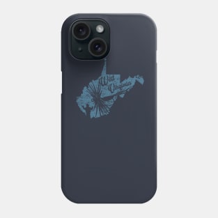 West Virginia Vintage Distressed Fly Fishing State Map Phone Case