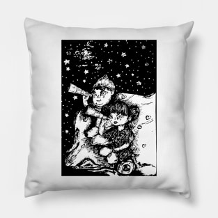 Stargazing Amidst Clouds with a Loved One: A Celestial Serenade Pillow