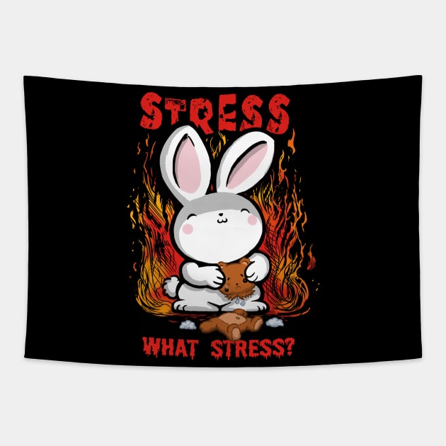 Bunny Stressed Tapestry by Raging Sockmonkey