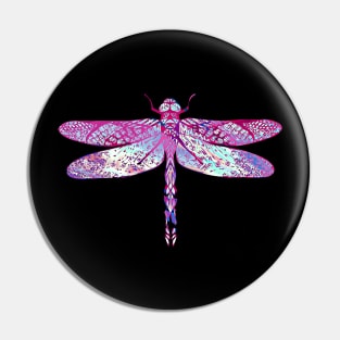 Ornate Dragon Fly Colorful Insect Illustration Pin