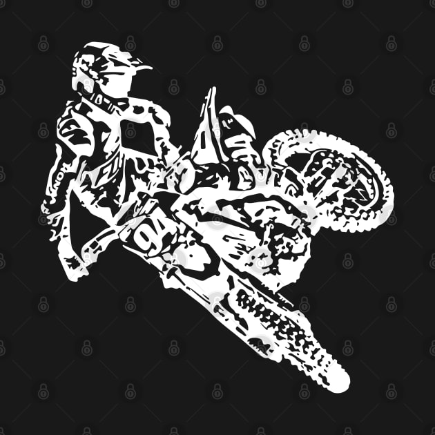 94 Motocross Jump White Sketch Art by DemangDesign