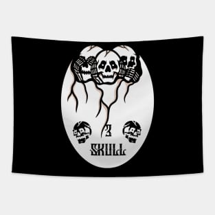 3 skull Tapestry