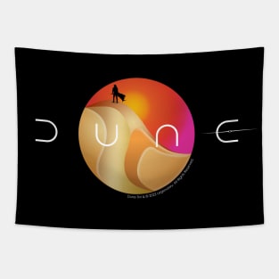 DUNE 2022 LOGO - ARRAKIS DESERT - PAUL ATREIDES SILHOUETTE Tapestry