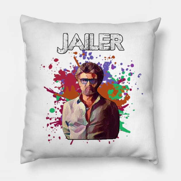 Rajinikant Super star movie Jailer Pillow by Swag Like Desi