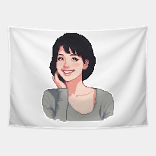 Cute Girl With Black Hair Tapestry