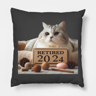 Cute Old Cat's Retirement 2024: Not My Problem Anymore! Pillow