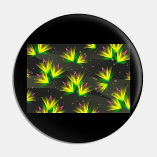 Luminous Yellow Flowers Floating in Space Pin