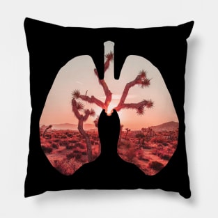 Desert Sun Set in Lungs Design Pillow