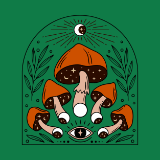 Mushrooms Goblincore Aesthetic Magical Psychedelic Cottagecore T-Shirt