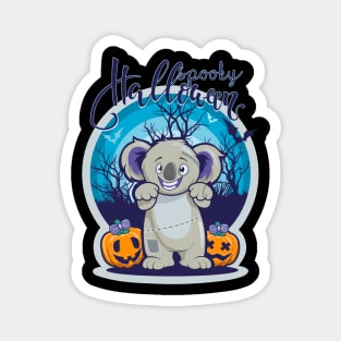 Spooky Halloween Koala Pumpkin Zombie Scary Forest Magnet