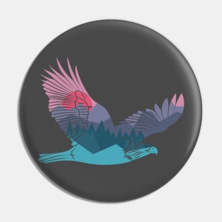 Eagle with double exposure. Pin