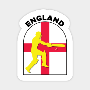 England Cricket Batsman England Flag Magnet