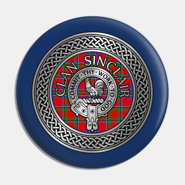 Clan Sinclair Crest & Tartan Knot Pin by Taylor'd Designs