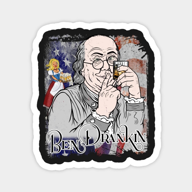 Ben Drankin 4th of July Benjamin Franklin Magnet by norules