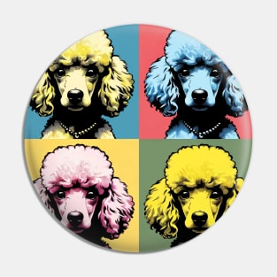 Pop Retro Poodle Art - Cute Puppy Pin