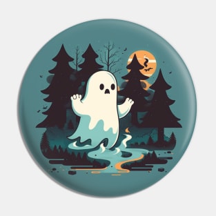 Frightening Forest Ghost Pin