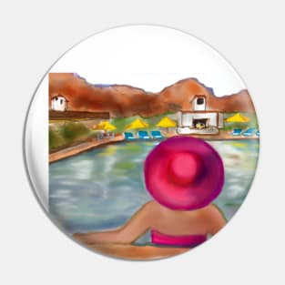 Pool Girl in Palm Springs Pin