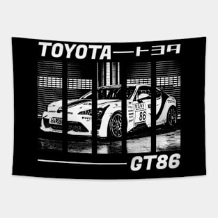 TOYOTA GT86 Black 'N White 3 (Black Version) Tapestry