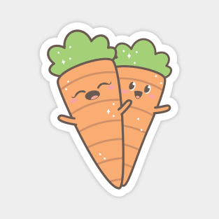 Cute Happy Kawaii Carrots Magnet