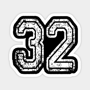 Number 32 Grungy in white Magnet