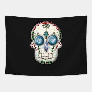 Christmas sugar skull Tapestry