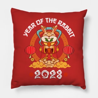 Yin Yan Dabbing Rabbit Chinese New Year 2023 Men Women Kid Pillow