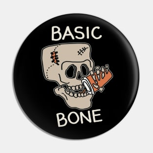 Basic Bone Simple Pleasure, Skull Skeleton Drinking Coffee, Caffeine Addicts Pin