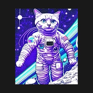 Funny astraunot cat Design cat lovers Cool space lover T-Shirt