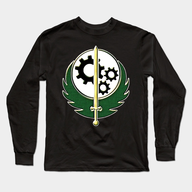 brotherhood of steel logo logo long sleeve t shirt teepublic brotherhood of steel logo