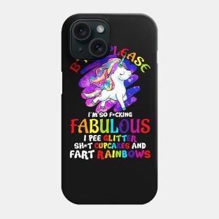 Unicorn Bitch Please Glitter Cupcakes Rainbows Funny Quotes Humor Sayings Phone Case