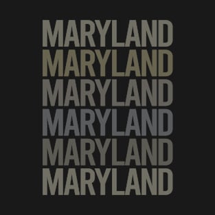 Gray Text Art Maryland T-Shirt