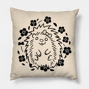 Black outline - Pretty Babygirl Hedgehog Pillow