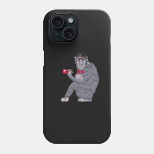 Hipster monkey with tobacco pipe Phone Case