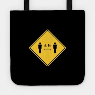 Coronavirus 6 ft yellow road warning sign Tote