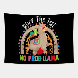 Rock The Test Don't Stress Just Do Your Best Llama Rainbow Tapestry