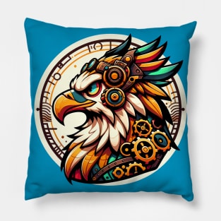 Steampunk Anthro Avian Griffin Art Pillow