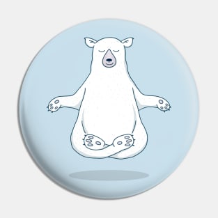 Zen Polar Bear Meditating Pin