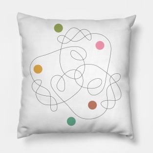 One Line Drawing Mid Century Modern Pillow