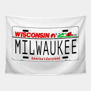 Milwaukee, WI License Plate Tapestry