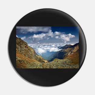 Mountains landscape with clouds Pin