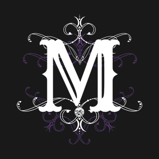 Monogram M Letter M Gothic Style Goth Ornament T-Shirt