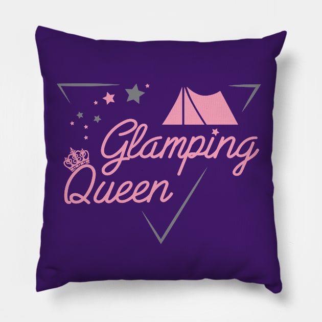 GLAMPING QUEEN Pillow by nektarinchen