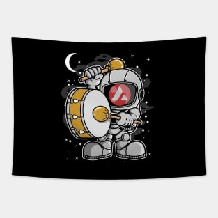 Astronaut Drummer Avalanche AVAX Coin To The Moon Crypto Token Cryptocurrency Blockchain Wallet Birthday Gift For Men Women Kids Tapestry