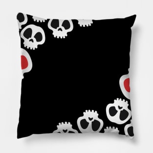 Skulls with black and red eyes Pillow